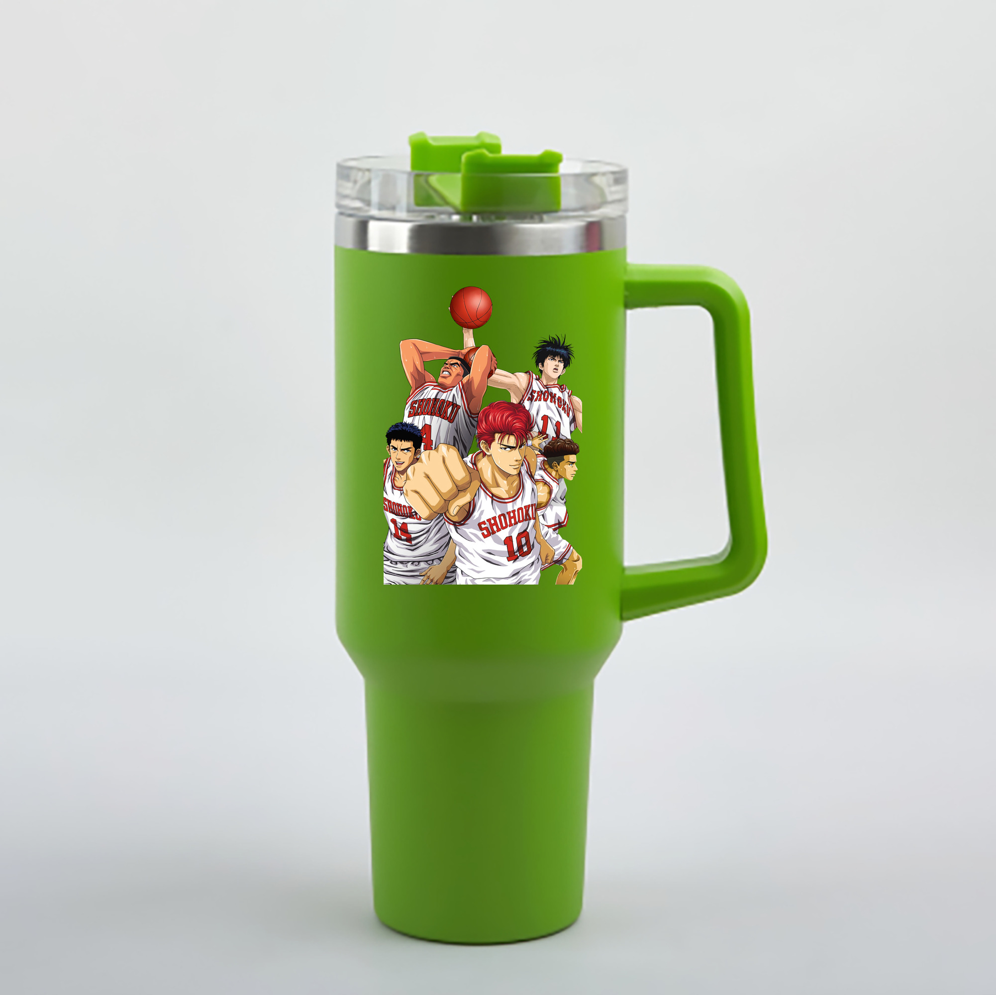 （画像用） SLAM DUNK／スラムダンク 1200mL車用タンブラー - クリスタルステッカー（プラスチックストロー付き）